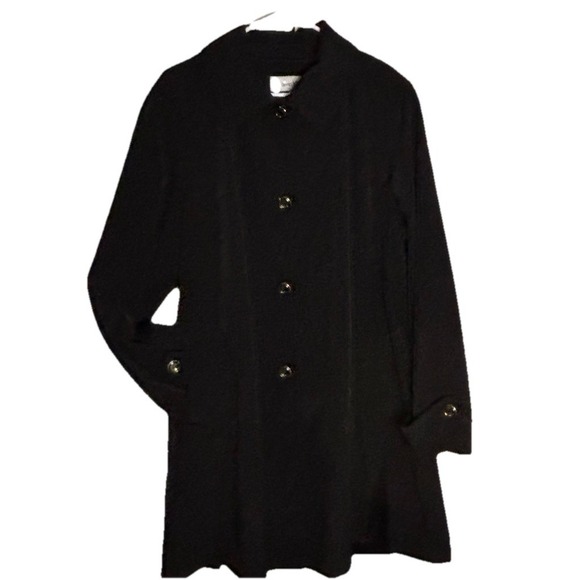 Calvin Klein Jackets & Blazers - Calvin Klein Black Lined Swing Raincoat Dress Coat Winter Jacket Sz 14 Chest 47